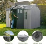 Lifetime 10 ft. x 8 ft. Outdoor Storage Shed, Gray - Image 3