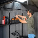 Lifetime 10 ft. x 8 ft. Outdoor Storage Shed, Gray - Image 8