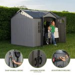 Lifetime 10 ft. x 8 ft. Outdoor Storage Shed, Gray - Image 5