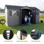 Lifetime 15 ft. x 8 ft. Dual Entry Outdoor Storage Shed, Gray - Image 5