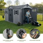 Lifetime 15 ft. x 8 ft. Dual Entry Outdoor Storage Shed, Gray - Image 8