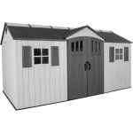 Lifetime 15 ft. x 8 ft. Dual Entry Outdoor Storage Shed, Gray - Prioka