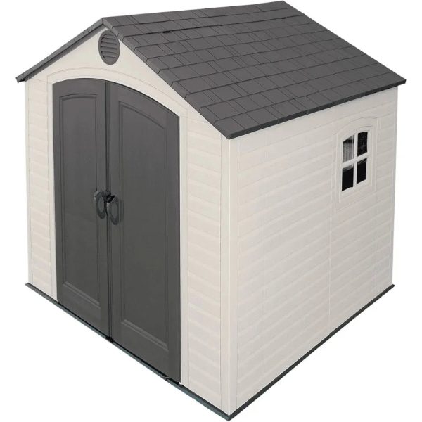 Lifetime 8 ft. x 7.5 ft. Rough Cut Outdoor Storage Shed, Light Brown - Prioka