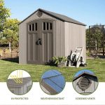 Lifetime 8 ft. x 7.5 ft. Rough Cut Outdoor Storage Shed, Light Brown - Image 9