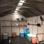 Lifetime 8 x 17.5 ft. Dual Entry Outdoor Storage Shed, Tan (Model 60213) - Image 4