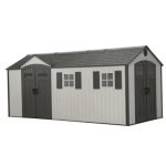 Lifetime 8 x 17.5 ft. Dual Entry Outdoor Storage Shed, Tan (Model 60213) - Prioka