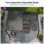 Louvered Pergola 10′ x 14′ Aluminum Pergola w/Independent Roof | 70 mph for stability, Reinforced beams add strength, Hidden drainage keeps dry, Independent louvers customize shade - Image 7