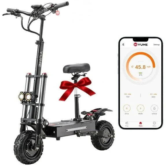 M YUME SCOOTER Y11+ Dual Motors 6000W 50 Miles Long Range and 50 mph Fastests Electric Scooters for Adults - Prioka