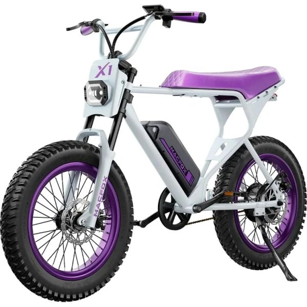 Macfox X1S x Bs.zay Special Edition Electric Bike – Retro Moped Style Fat-Tire E-Bike - Prioka