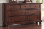 McFerran B608 Storage Sleigh Bedroom Set in Cherry - 2-Drawer Footboard and Bun Feet - Image 2