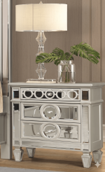 McFerran Home Furnishing B1689 Silver & Grey Velvet Bedroom Set - Image 5
