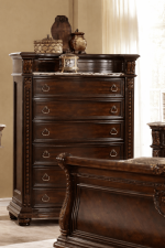 McFerran Home Furnishing B9500 Amber Dark Cherry Tufted Bedroom Set - Image 2