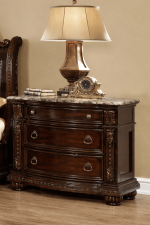 McFerran Home Furnishing B9500 Amber Dark Cherry Tufted Bedroom Set - Image 3
