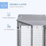 Medium-sized Outdoor Dog Kennel Galvanized Steel Fence with UV-Resistant Oxford Cloth Roof & Secure Lock 47.25" x 47.25" x 54.25" - Image 5