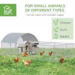 Metal Chicken Coop, Walkin Chicken Runs, Duck Rabbit Enclosure Pen, Outdoor Poultry Cage with Waterproof and Anti-UV Cover for Backyard, Farm, (1" Diameter, 18.7'L x 9.2'W x 6.4'H) - Image 6