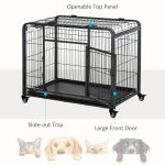 Metal Dog Crate Heavy Duty Kennel with Removable - Image 6