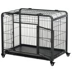 Metal Dog Crate Heavy Duty Kennel with Removable