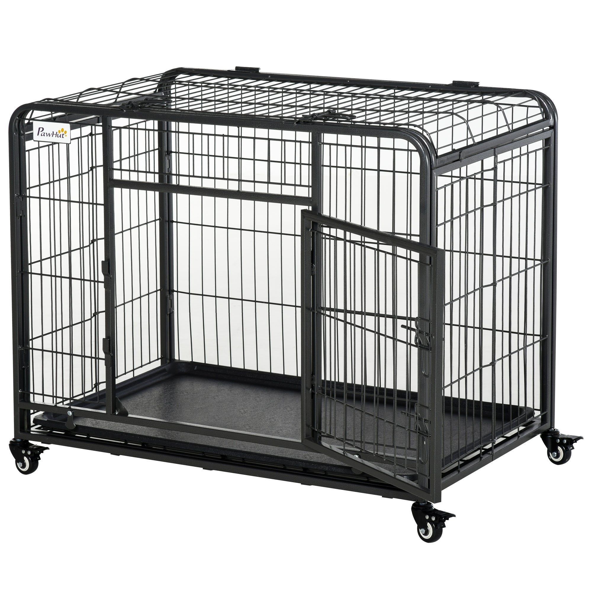 metal-dog-crate-heavy-duty-kennel-with-removable-7605456-1 Metal Dog Crate Heavy Duty Kennel with Removable - Image 1