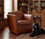 Mila Leather Swivel Chair - Image 7