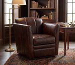 Mila Leather Swivel Chair - Image 8