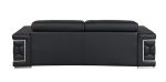 Milan Leather Sofa - Black - Image 4