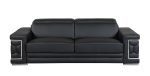 Milan Leather Sofa - Black - Image 7