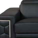 Milan Leather Sofa - Black - Image 3