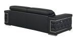 Milan Leather Sofa - Black - Image 5