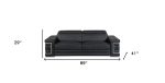 Milan Leather Sofa - Black - Image 2