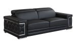 Milan Leather Sofa - Black - Image 8