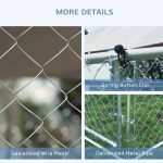 Outdoor Metal Dog Kennel, Pet Playpen with Steel Lock, Mesh Sidewalls and Cover for Backyard & Patio, 9.8' x 9.8' x 7.7' - Image 6