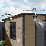 Outsunny 8′ x 4′ Outdoor Storage Shed Light Brown Resin - Image 8