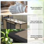 Outsunny 8’×4′ Outdoor Storage Shed Light Brown Resin - Image 10