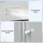 Outsunny Outdoor Storage Shed White 11′ x 13′ Galvanized Steel - Image 9
