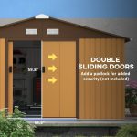 Outsunny Outdoor Storage Shed Yellow 11′ x 13′ Galvanized Steel - Image 7