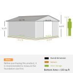 Outsunny Outdoor Storage Shed Yellow 11’×13′ Galvanized Steel - Image 5