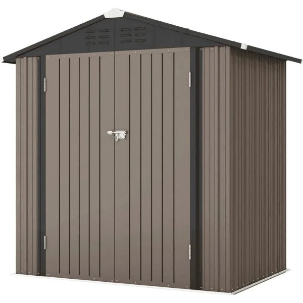 Patiowell 10 ft. W x 12 ft. D Galvanized Steel Outdoor Storage Shed, 119 sq. ft. - Prioka