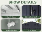 Patiowell 10 x 12 ft. Metal Outdoor Storage Shed, 119 sq. ft. - Image 2