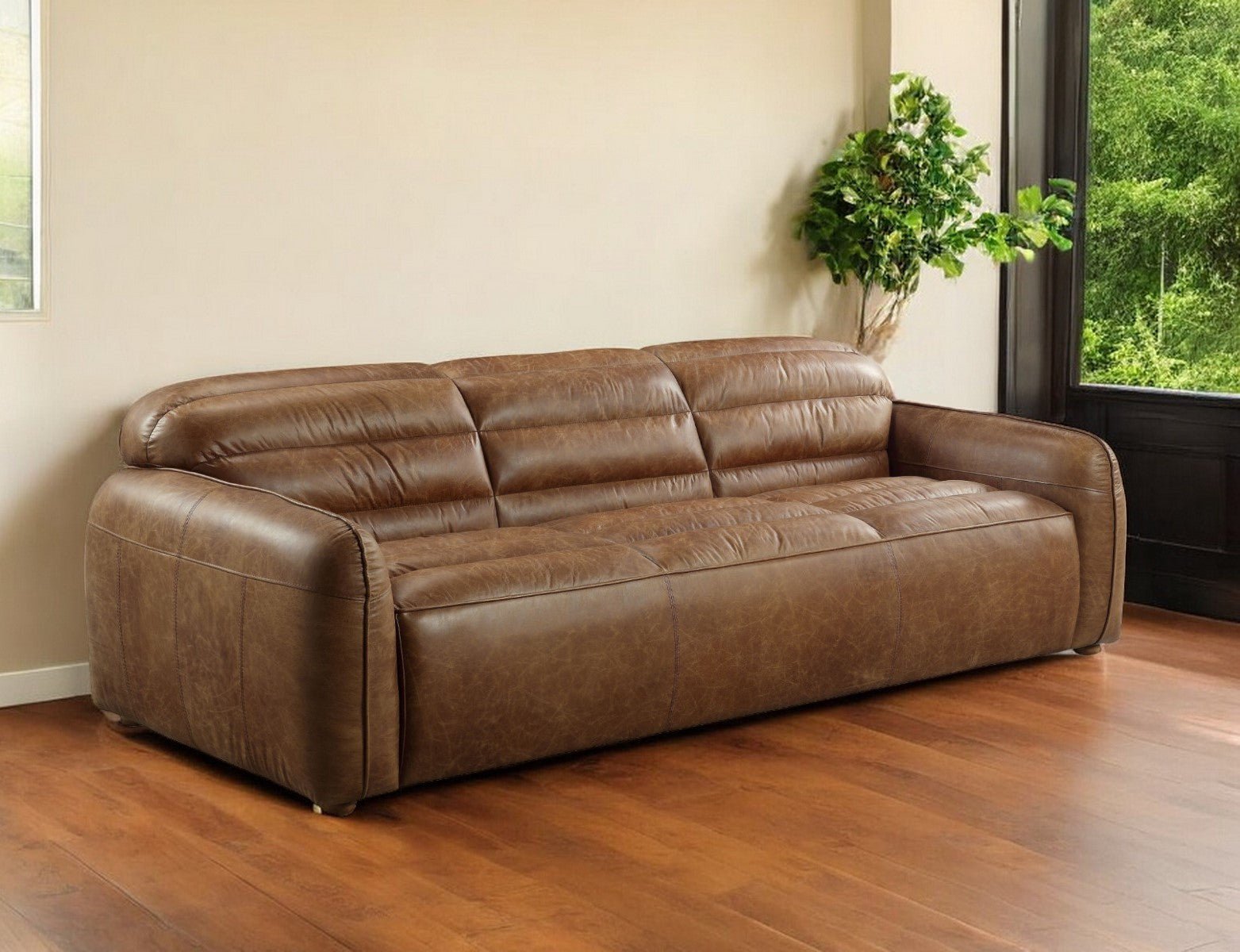 phillips-leather-sofa-dark-brown-4585866 Phillips Leather Sofa – Dark Brown - Image 1