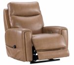 Raze Leather Power Lift Recliner With Articulating Headrest And Lumbar In Light Brown - Image 9