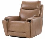 Raze Leather Power Lift Recliner With Articulating Headrest And Lumbar In Light Brown - Image 11