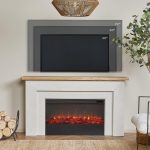 Real Flame Malie 68″ Electric Fireplace with Mantel & Remote Control - Image 7