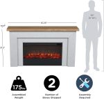 Real Flame Malie 68″ Electric Fireplace with Mantel & Remote Control - Image 6