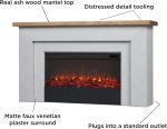 Real Flame Malie 68″ Electric Fireplace with Mantel & Remote Control - Image 5
