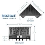 Ridgedale Modern Steel Cabana Pergola with Conversational Seating - Image 5