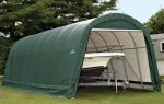 ShelterLogic 15 x 28 x 12 ft. Round Top Portable Garage Shelter, Gray - Image 4