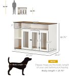 Small and Medium Dog Crate End Table with Extra Storage Space, Dog Crate Furniture with Large Tabletop, Pet Crate with Lockable Door, White - Image 3