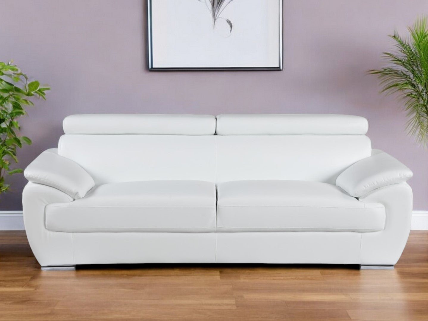 sterling-leather-sofa-white-3237185 Sterling Leather Sofa – White - Image 1