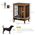 Stylish Dog Kennel, Wooden & Wire End Table Furniture with Cushion & Lockable Magnetic Doors, Small Size Pet Crate Indoor Animal Cage, Brown - Image 3