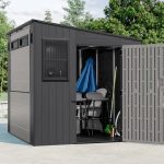 Suncast 8 ft. x 7 ft. Cabana Entertainment Resin Shed with Floor - Image 7